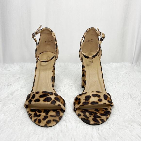 NASTY GAL / leopard print block heeled sandals / 38 (7) - Picture 5 of 9